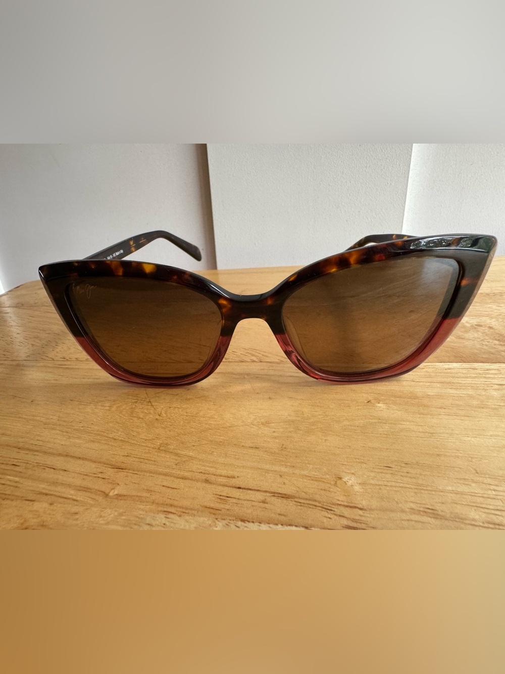Maui Jim Blossom MJ892-10 Polarized Cat Eye Sunglasses Havana Peach Bronze Case - Picture 4 of 13